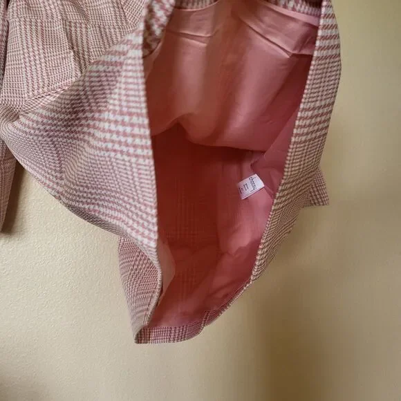 Women’s Choosy Long Sleeve Blazer Dress – Pink & White Checkered – NWT - Picture 7 of 7